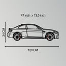 BMW M2 F87 Metal Car Wall Art with Rotating Wheels - M Power Compact Performance Silhouette - Interactive Automotive Decor - KAFMEKA107