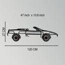 Ferrari F355 Spider Metal Car Wall Art with Rotating Wheels - Classic Italian Convertible Silhouette - Interactive Automotive Decor - KAFMEKA131