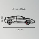 Ferrari F430 Scuderia Metal Car Wall Art with Rotating Wheels - Track-Focused V8 Silhouette - Interactive Automotive Wall Art - KAFMEKA133