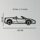 Ferrari F430 Spider Metal Car Wall Art with Rotating Wheels - Italian Convertible Supercar Silhouette - Interactive Automotive Wall Decor - KAFMEKA134