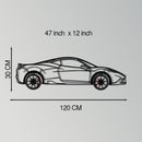 Ferrari 458 Speciale Metal Car Wall Art with Rotating Wheels - Track-Focused V8 Silhouette - Interactive Automotive Wall Decor - KAFMEKA125