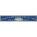 Chesapeake City, MD Bridge Navy Latitude Longitude | Wall Art Print on Real Wood