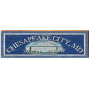Chesapeake City, MD Bridge Navy Latitude Longitude | Wall Art Print on Real Wood