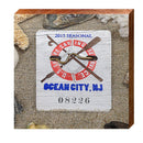 Ocean City, New Jersey 2015 Beach Tag Art | Wall Art Print on Real Wood