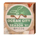 Ocean City, New Jersey 1981 Beach Tag Art | Wall Art Print on Real Wood