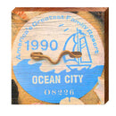 Ocean City, New Jersey 1990 Beach Tag Art | Wall Art Print on Real Wood