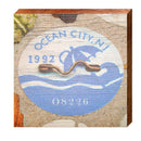 Ocean City, New Jersey 1992 Beach Tag Art Wooden Sign | Wall Art Print on Real Wood