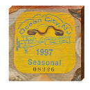 Ocean City, New Jersey 1997 Beach Tag Art | Wall Art Print on Real Wood