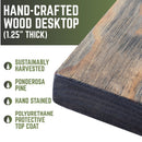 RESTORE Boulder Black Solid Wood Desk Tabletop