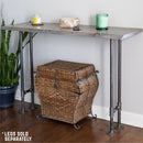 RESTORE Riverstone Grey Solid Live Edge Wood Console Tabletop
