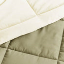 Full/Queen 3-Piece Microfiber Reversible Comforter Set in Sage Green/Cream