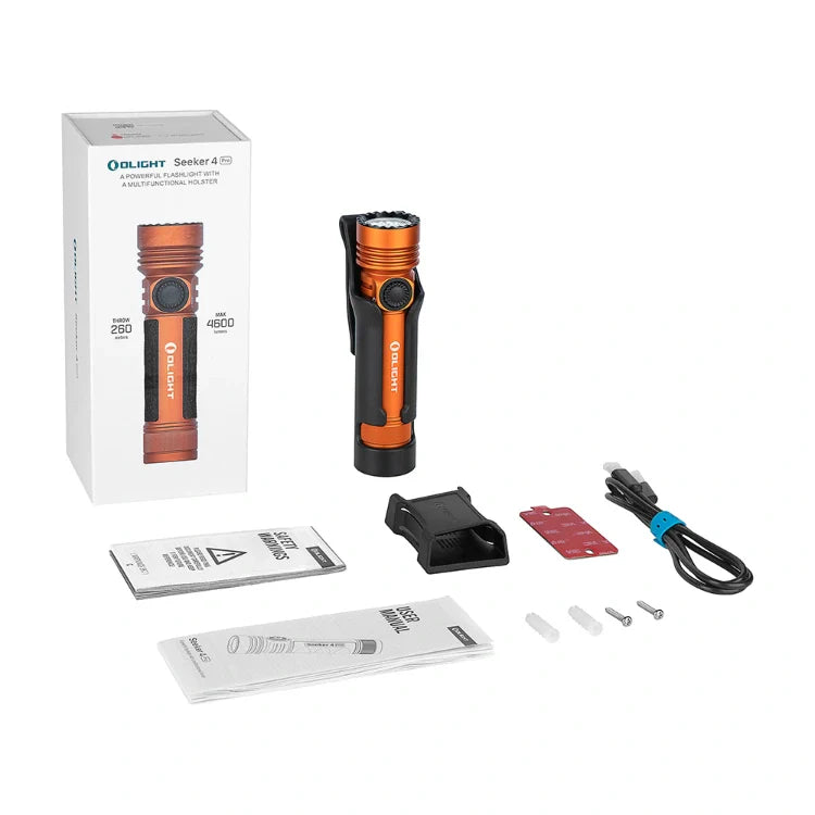 OLIGHT SEEKER4PROOG Seeker 4 Pro High Power Flashlight - Orange CW(5700~7000K)