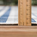 Olin White&Blue Striped Nordic Rug