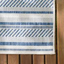 Olin White&Blue Striped Nordic Rug