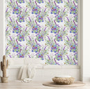 Modish Violet Flowers Wallpaper Chic