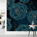 Modish Modern Dark Floral Vogue Wallpaper