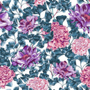Modish Modern Pink and Violet Flowers Wallpaper