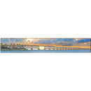 Sunset Bridge Wooden Sign | Wall Art Print on Real Wood