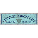 Little Torch Key Sea Turtle Latitude Longitude OUT2 | Wall Art Print on Real Wood