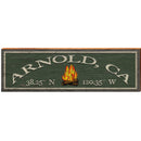 Arnold California Camp Fire Green Latitude Longitude OUT3 | Wall Art Print on Real Wood
