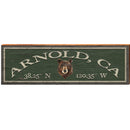 Arnold California Bear Head Green Latitude Longitude OUT3 | Wall Art Print on Real Wood