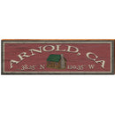 Arnold California Cabin Red Latitude Longitude OUT3 | Wall Art Print on Real Wood