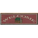 Welcome Cabin Red OUT3 | Wall Art Print on Real Wood