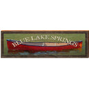 Blue Lake Springs Red Canoe In Water OUT3 | Wall Art Print on Real Wood