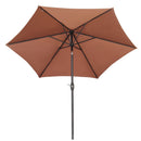 Ainfox 9ft Patio Umbrella with Push Button Tilt and Crank, Outdoor Sunshade Canopy, Waterproof and UV-Proof, Coffee