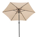 Ainfox 9ft Patio Umbrella with Push Button Tilt and Crank, Outdoor Sunshade Canopy, Waterproof and UV-Proof, Coffee