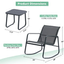 Ainfox 3 Piece Balcony Bistro Set, Outdoor Furniture with Textilene Chairs & Coffee Table, Black