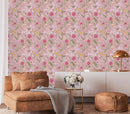 Stylish Pink Floral Wallpaper Tasteful
