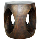Haussmann Wood Oval Windows Coffee Table 20 inch DIA x 20 inch Height Mocha