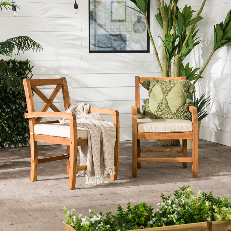 Crosswinds Patio Chairs with Cushions, Set of 2