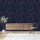 Gold Floral Pattern Wallpaper
