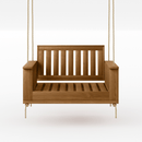 Amish Casual Rockford Daybed Swing Package with Included Cushions, Lounge, Oak Stain with Clearcoat