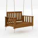 Amish Casual Rockford Daybed Swing Package with Included Cushions, Lounge, Oak Stain with Clearcoat