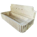 Oasis Beige Travertine Wall-mount Bathroom Vanity Sink Fluted (W)16" (L)36" (H)6" with 10" Backsplash angle view