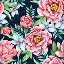 Pink and Blue Flowers Wallpaper