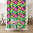 Modish Brightly Pink Flowers Wallpaper Smart