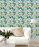 Stylish Monstera with Flowers Wallpaper