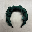 Olive Chiffon Headband | Poly Satin Green Headpiece Hair Accessory | 6.25''