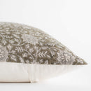 Leila Floral Block Printed Pillow Cover | Olive Green
