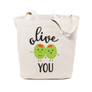 Olive You Cotton Canvas Tote Bag