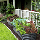 Olle 17" Tall, 12-in-1 Galvanized Metal Raised Garden Bed kits, Midnight Grey