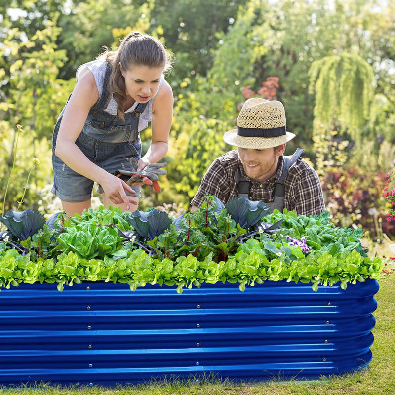 17" Tall, 12-in-1 Olle Garden Raised Beds, in Cobalt Blue