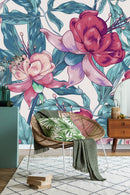 Elegant Exotic Pink Flowers Wallpaper