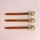 Ooh La La Orange Gem Pen Set of 6 | Giftable Quote Pens | Novelty Office Desk Supplies