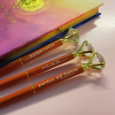 Ooh La La Orange Gem Pen Set of 6 | Giftable Quote Pens | Novelty Office Desk Supplies