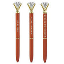 Ooh La La Orange Gem Pen Set of 6 | Giftable Quote Pens | Novelty Office Desk Supplies